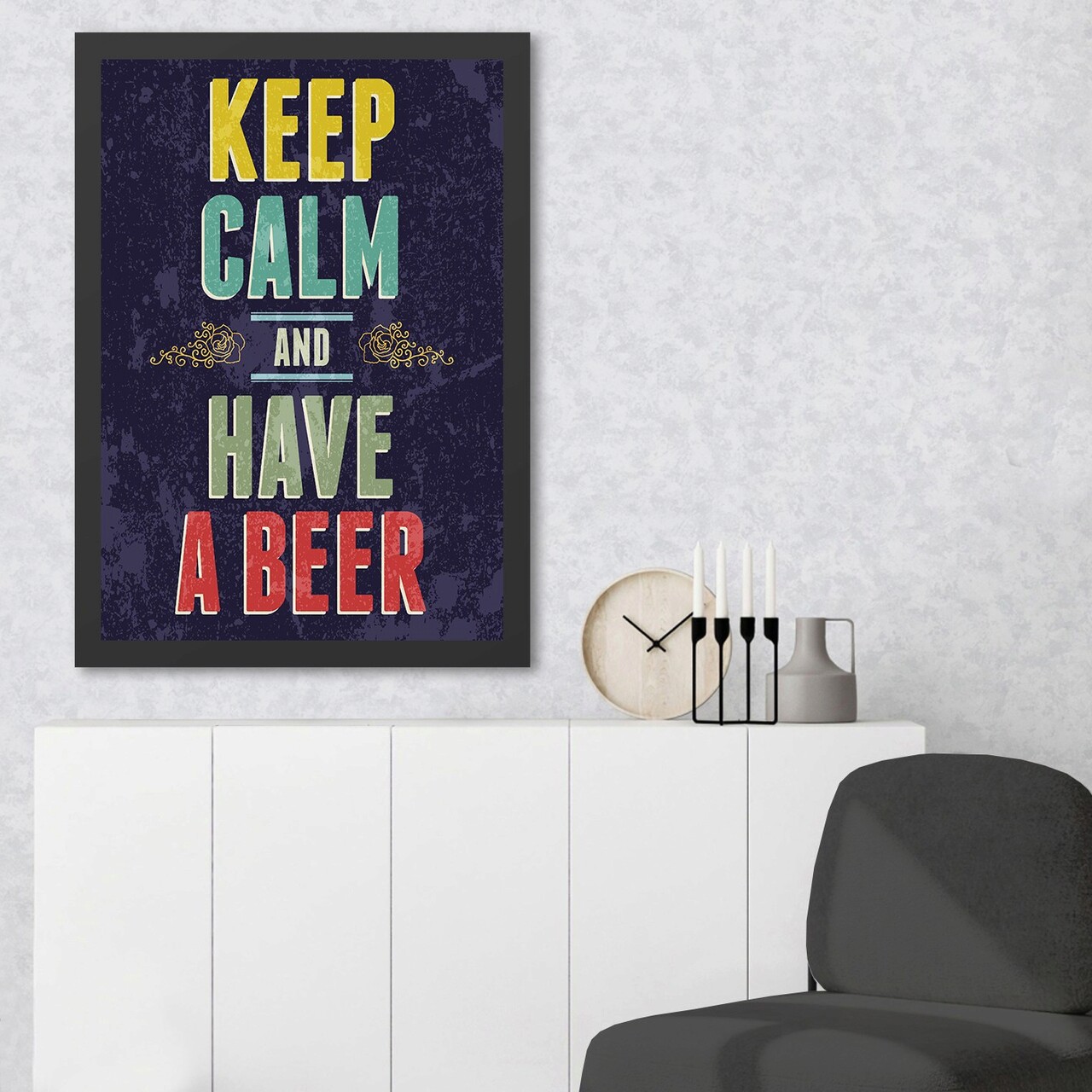 Tablou decorativ, Have Beer (55 x 75), Polistiren, Multicolor - imagine 3